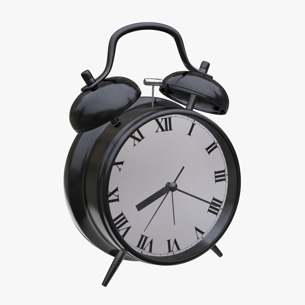 Black Alarm Clock 3D-Modell