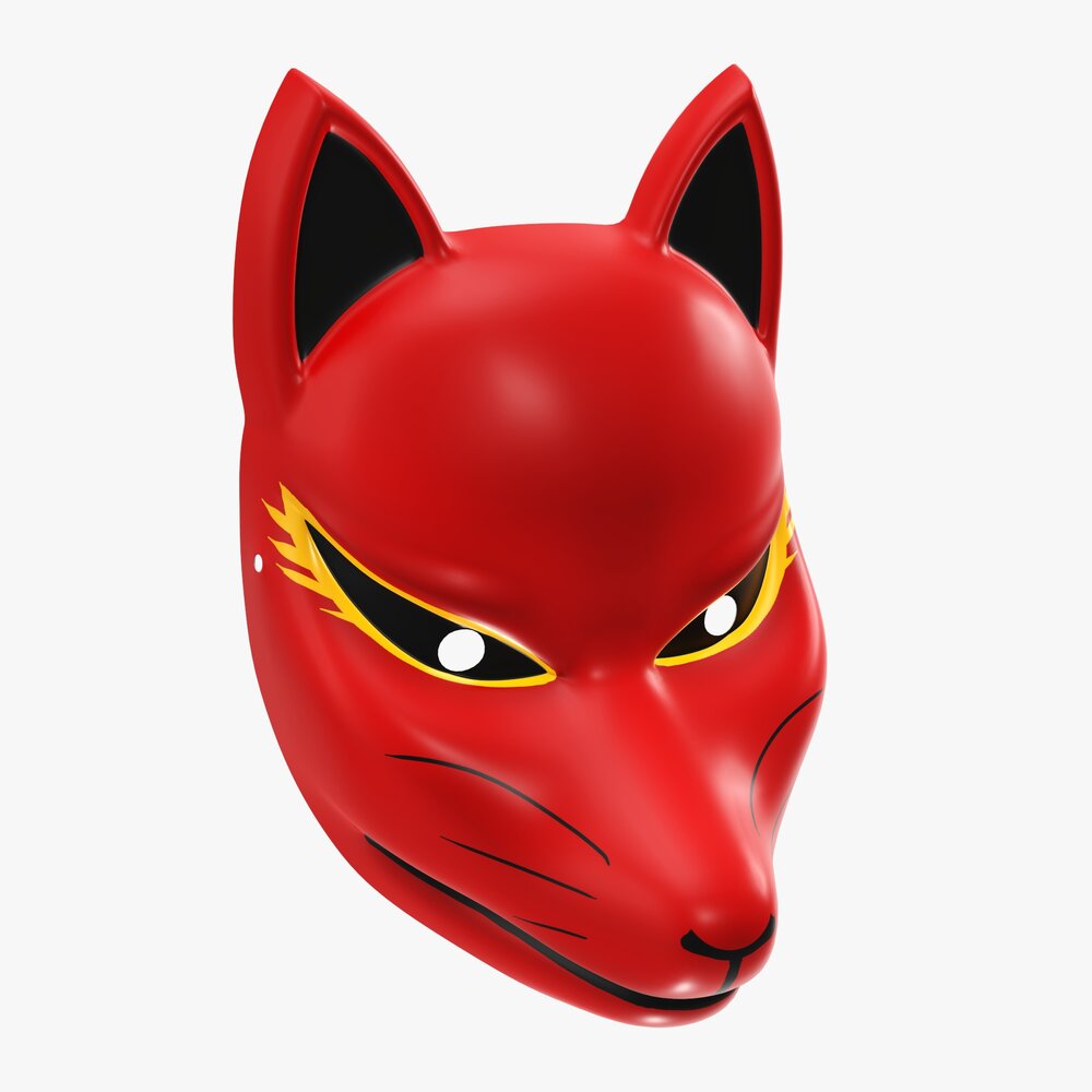 Japanese Fox Mask 01 Modelo 3d