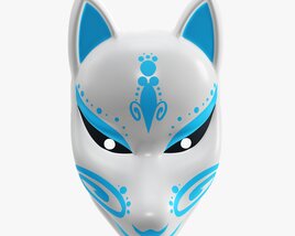 Japanese Fox Mask 02 Modello 3D
