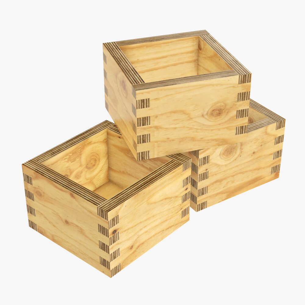 Japanese Wooden Box 3D-Modell