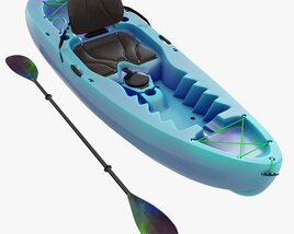 Kayak 02 With Paddle 3D model