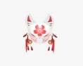 Kitsune Demon Fox Mask Modèle 3d