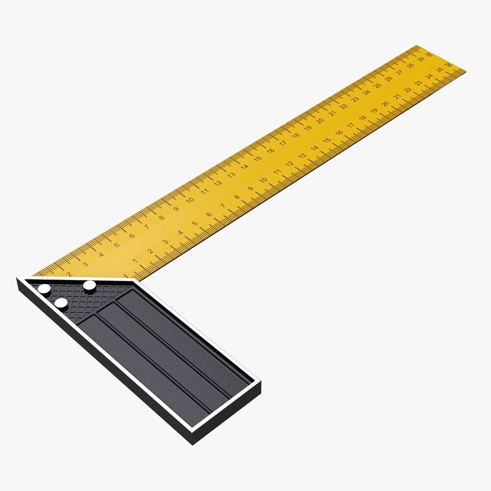 L-Shape Carpenter Ruler 3d model