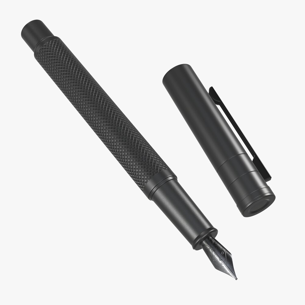 Matte Black Fountain Pen Modelo 3d