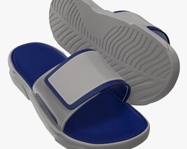 Mens Slides Footwear Sandals 01 V2 3D model