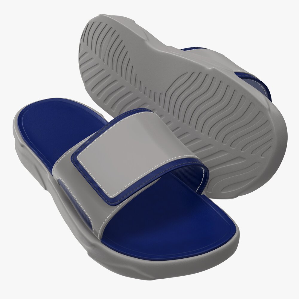 Mens Slides Footwear Sandals 01 V2 Modèle 3D