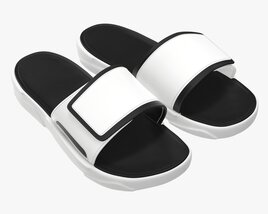 Mens Slides Footwear Sandals 01 3D model