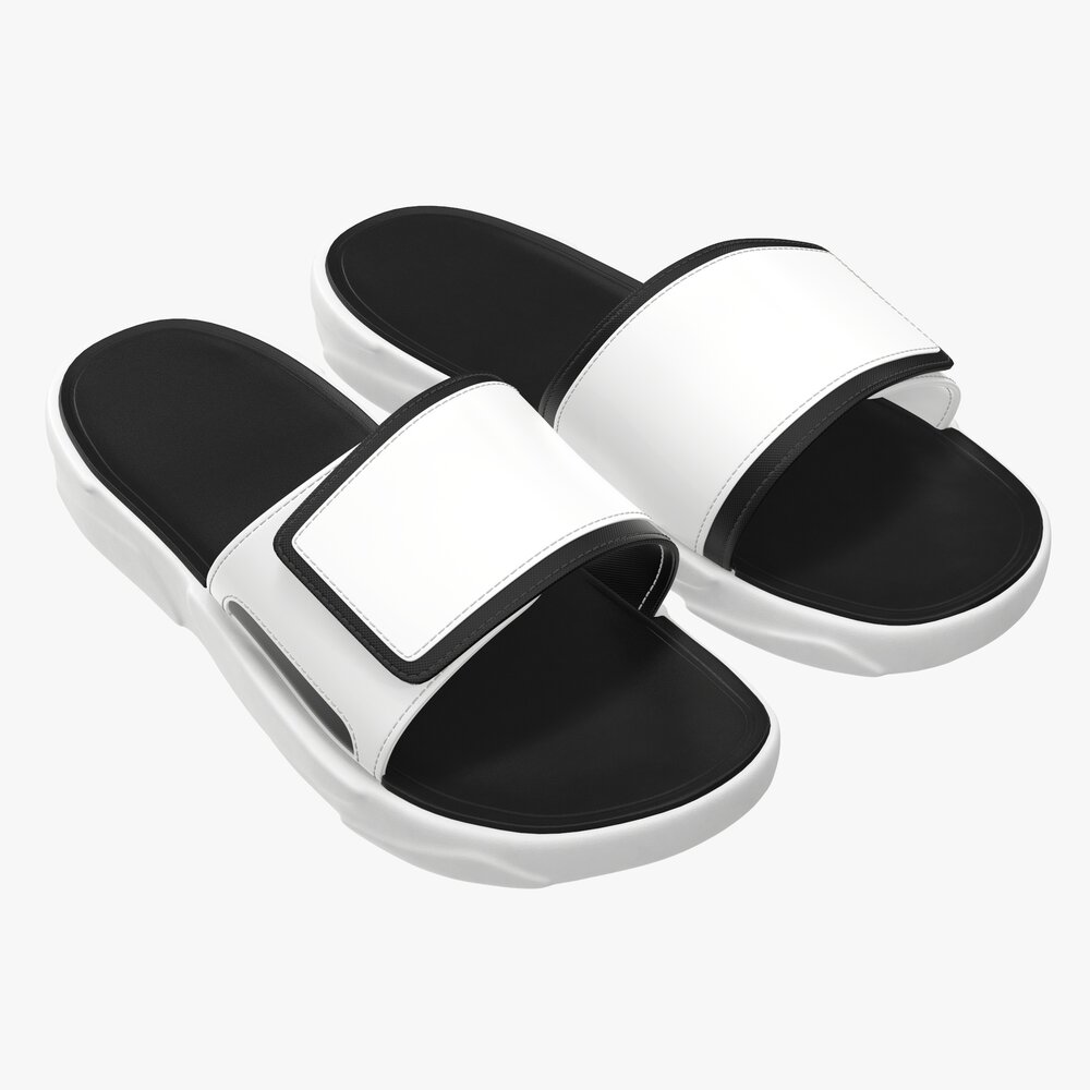 Mens Slides Footwear Sandals 01 3Dモデル