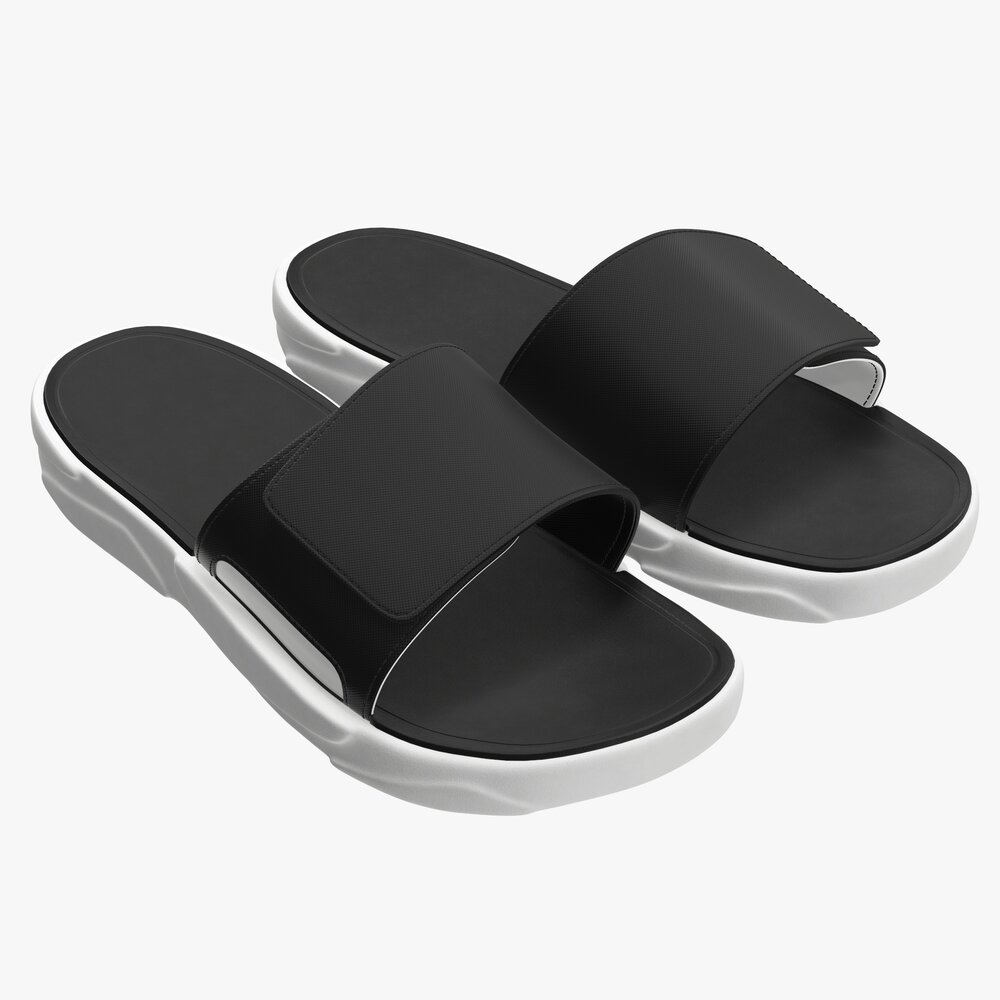 Mens Slides Footwear Sandals 02 Modèle 3D