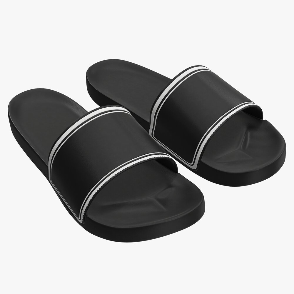 Mens Slides Footwear Sandals 03 3D модель