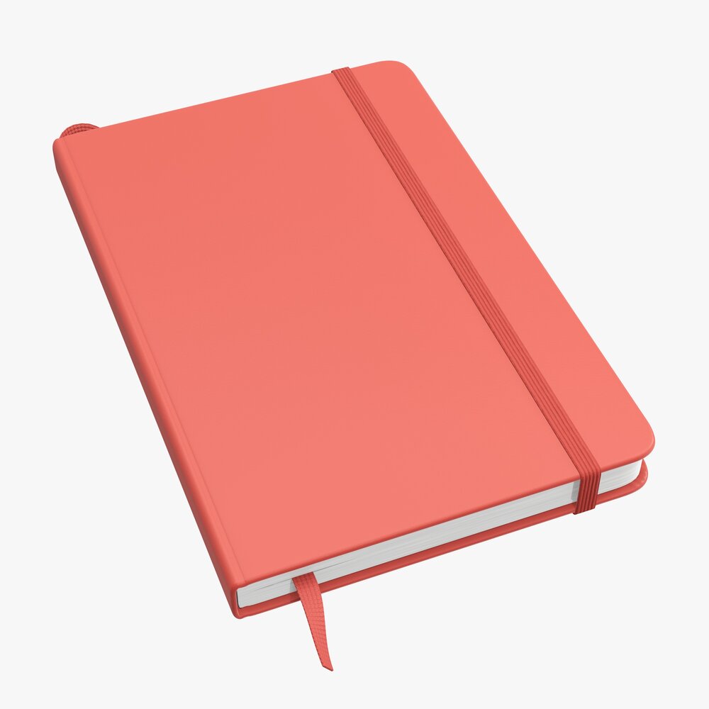 Notebook Hardcover With Strap A5 Small Modelo 3d