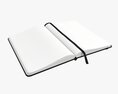 Notebook Hardcover With Strap Open 3D-Modell