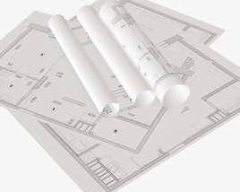 Paper Sheets And Scrolls 01 3D модель