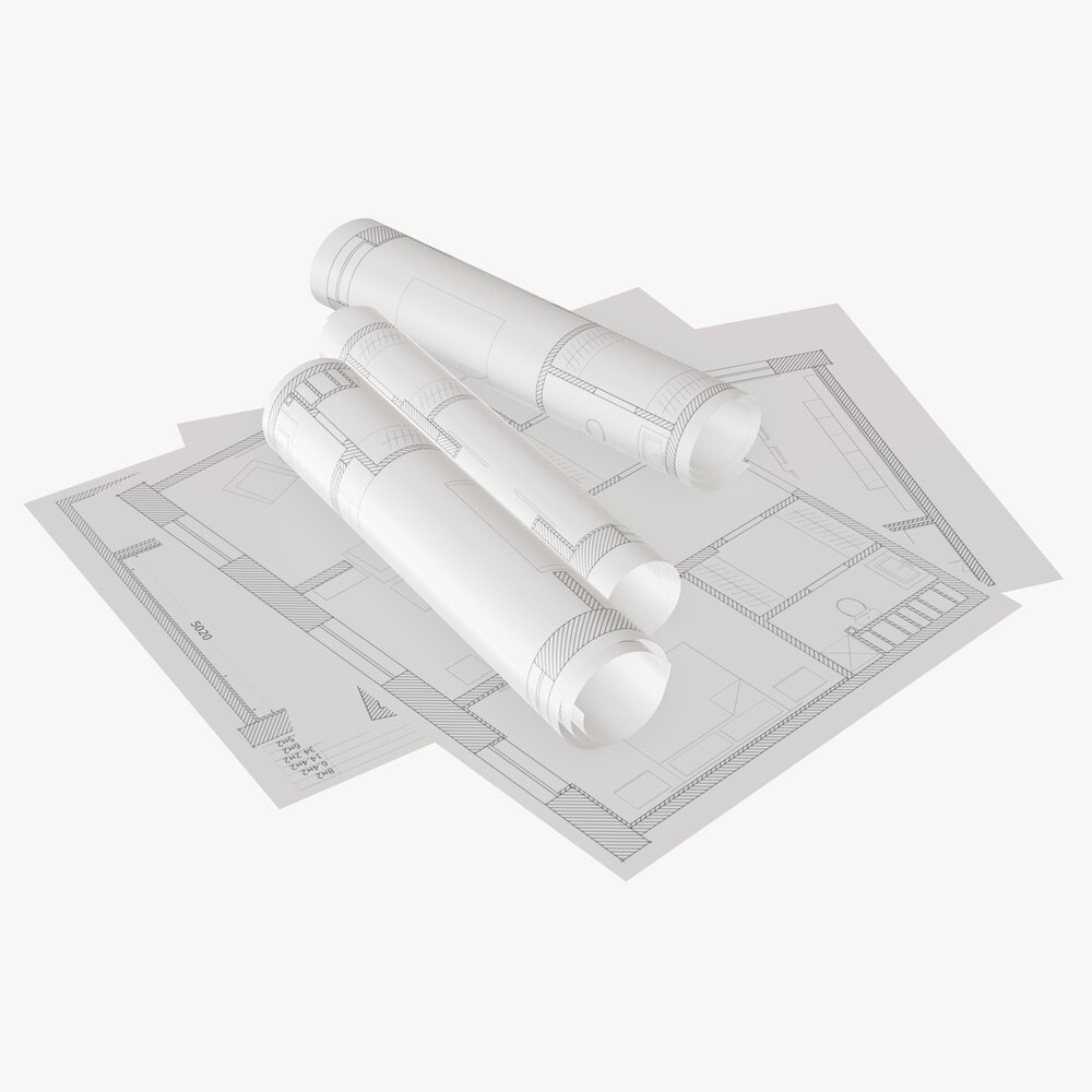 Paper Sheets And Scrolls 02 3D model