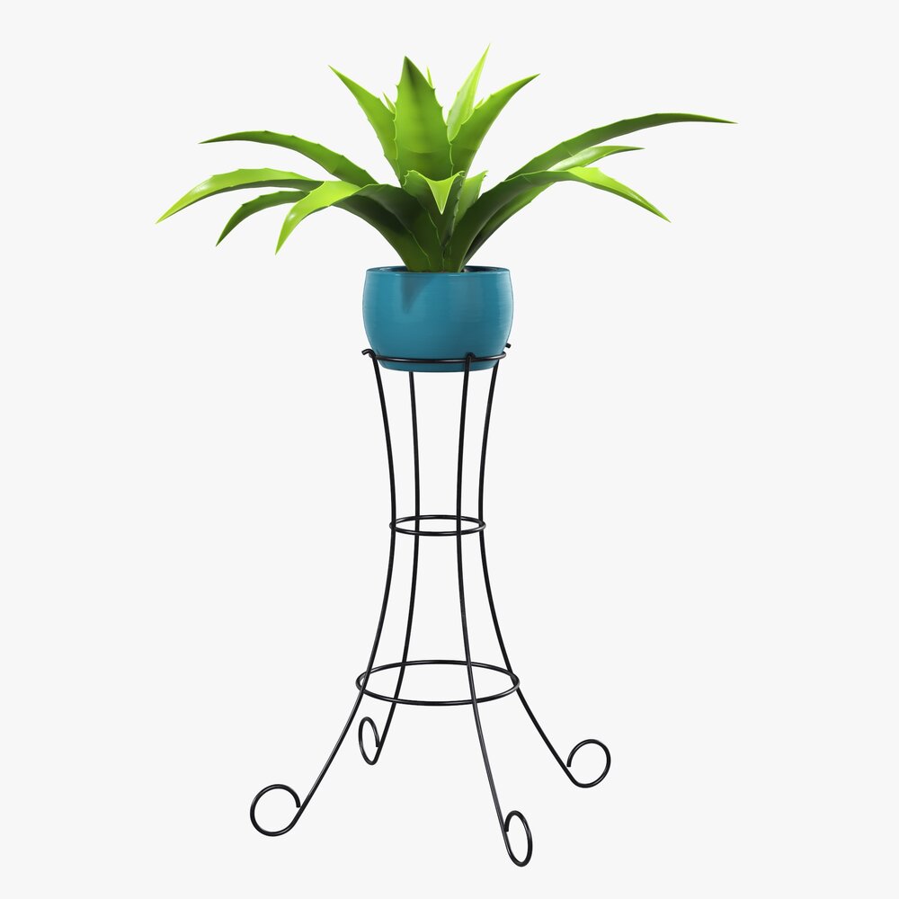 Potted Plant 04 On Console Modello 3D