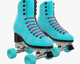 Quad Roller Skates With Boots 3D model