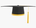 Graduation Cap With Gold Tassel 3d model