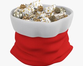 Santa Claus Christmas Gift Bag 04 With Gifts Modèle 3D