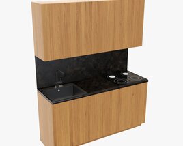 Small Kitchen Cooking Surface Sink Modelo 3D