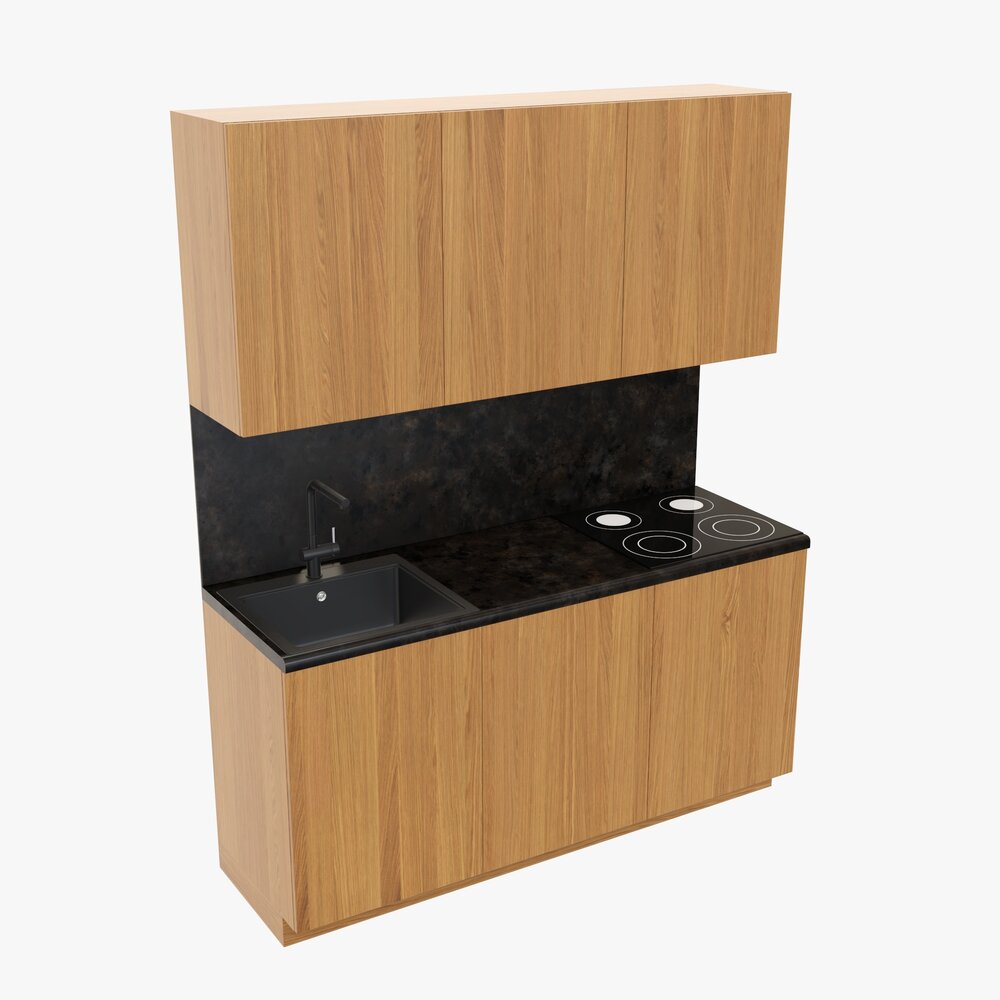 Small Kitchen Cooking Surface Sink Modèle 3D