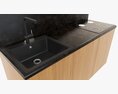 Small Kitchen Cooking Surface Sink 3D-Modell