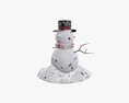 Snowman 01 Dirty 3D модель