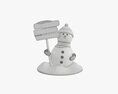 Snowman With Signboard 3D-Modell
