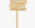 Snowy Wooden Signboards Modello 3D