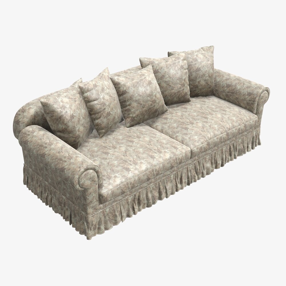 Sofa With Five Cushions 3d model