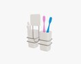 Toothbrush Set Cups Paste Holder 3D 모델 
