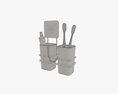 Toothbrush Set Cups Paste Holder 3Dモデル