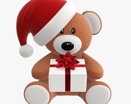 Toy Bear With Gift Modello 3D