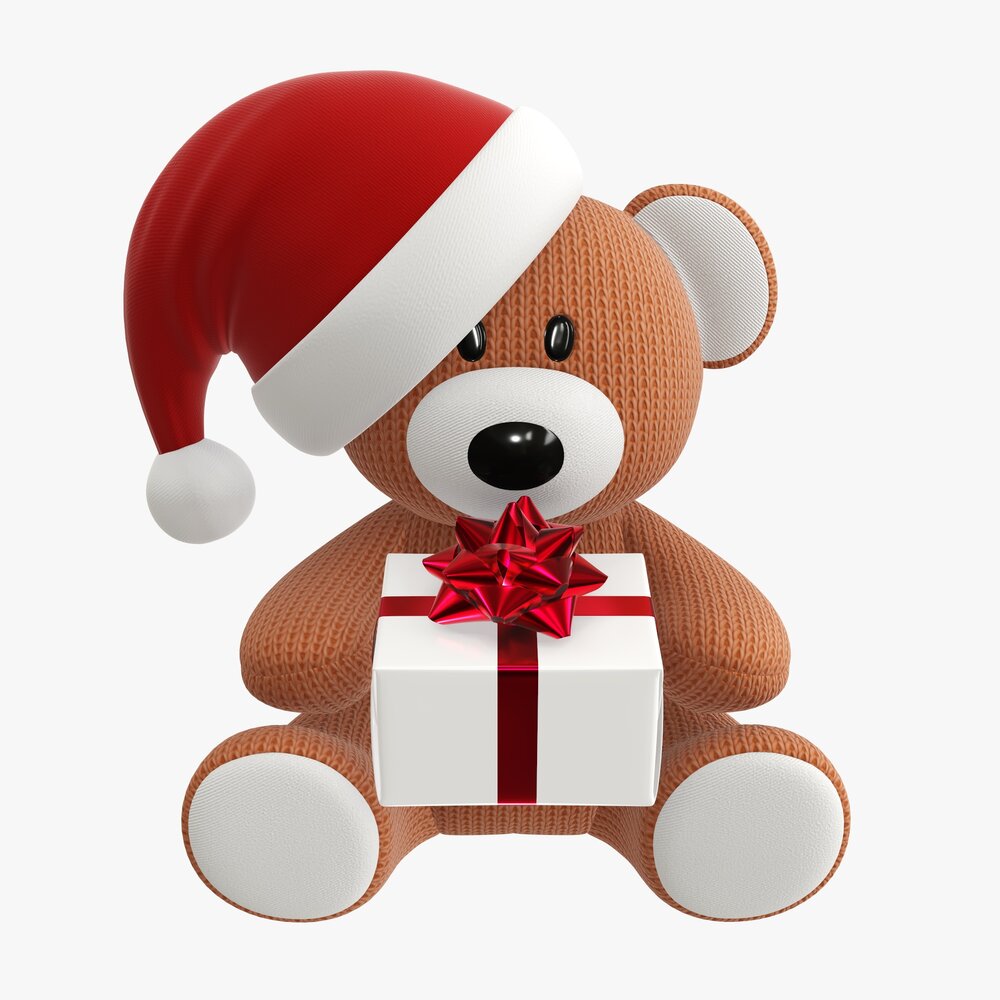 Toy Bear With Gift 3D модель