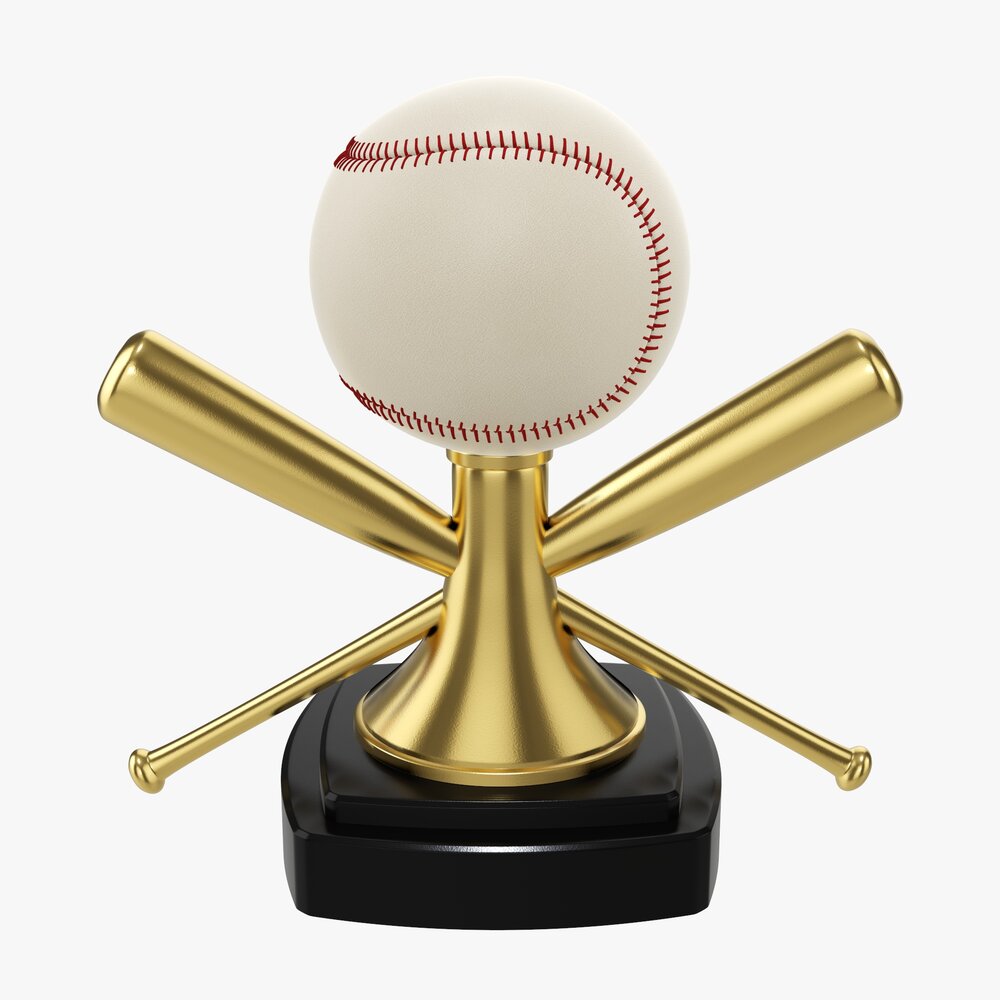 Trophy Baseball Ball Bat Modello 3D