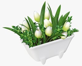 Tulip Composition In Bathtub 3D 모델 
