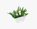 Tulip Composition In Bathtub Modello 3D