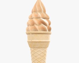 Waffle Cone With Ice Cream 01 3D 모델 