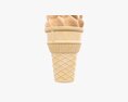 Waffle Cone With Ice Cream 01 3D-Modell