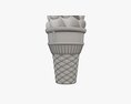 Waffle Cone With Ice Cream 01 3D модель