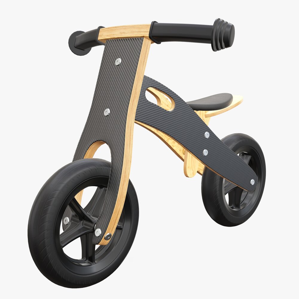 Wooden Balance Bike For Kids 3D-Modell
