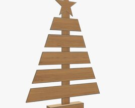 Wooden Christmas Tree Modèle 3D
