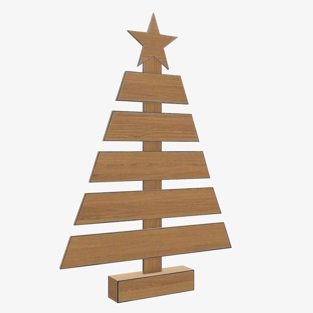 Wooden Christmas Tree Modelo 3d