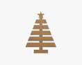 Wooden Christmas Tree Modello 3D
