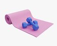 Yoga Mat And Dumbbells 3D模型