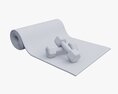 Yoga Mat And Dumbbells Modelo 3D