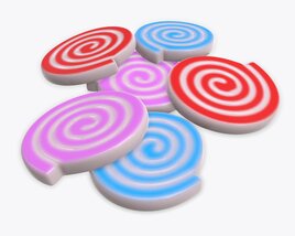 Colorful Twisted Candies 3D model