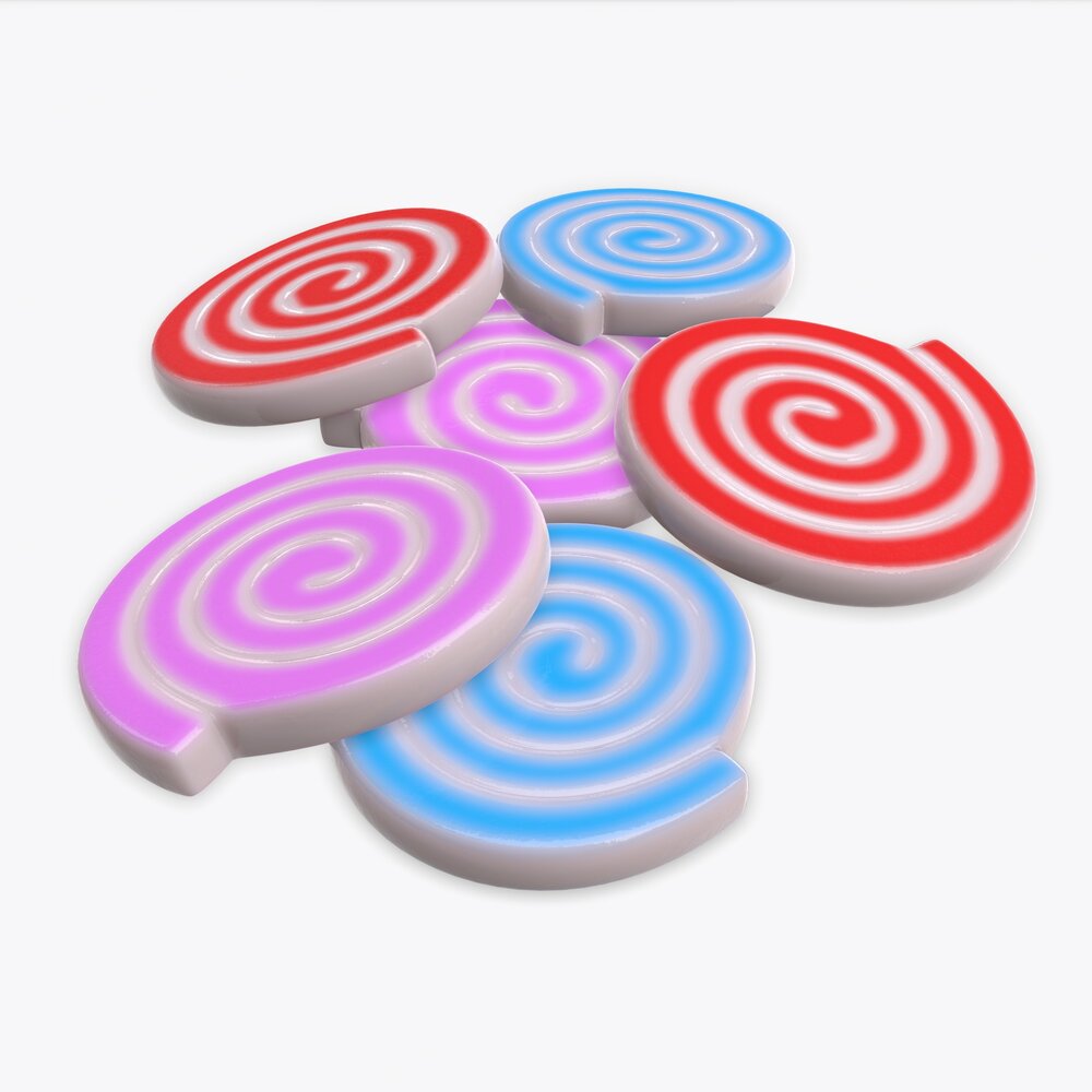 Colorful Twisted Candies 3D 모델 