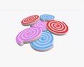 Colorful Twisted Candies 3d model
