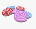 Colorful Twisted Candies 3d model