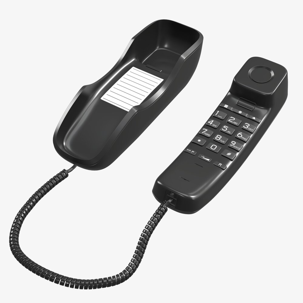Compact Corded Phone Handset Removed 3D model